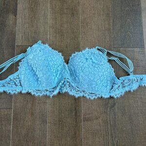 Gilligan &O'Malley Woman's Lace Triangle Bralette XL Baby Blue